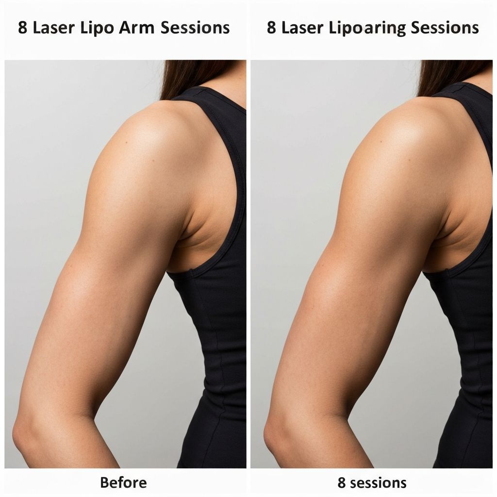 Arm contouring laser lipo before and after treatment results showing toned upper arms at BB Contouring